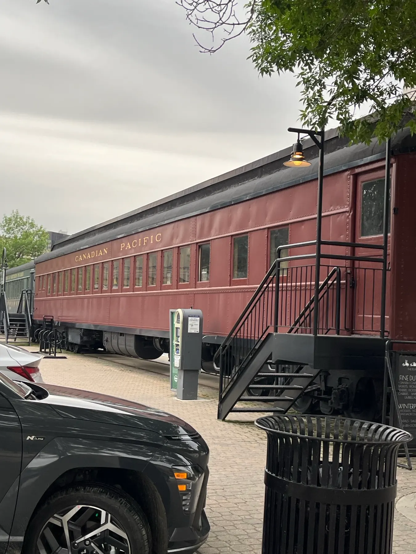 A historic Canadian Pacific railway car at The Forks