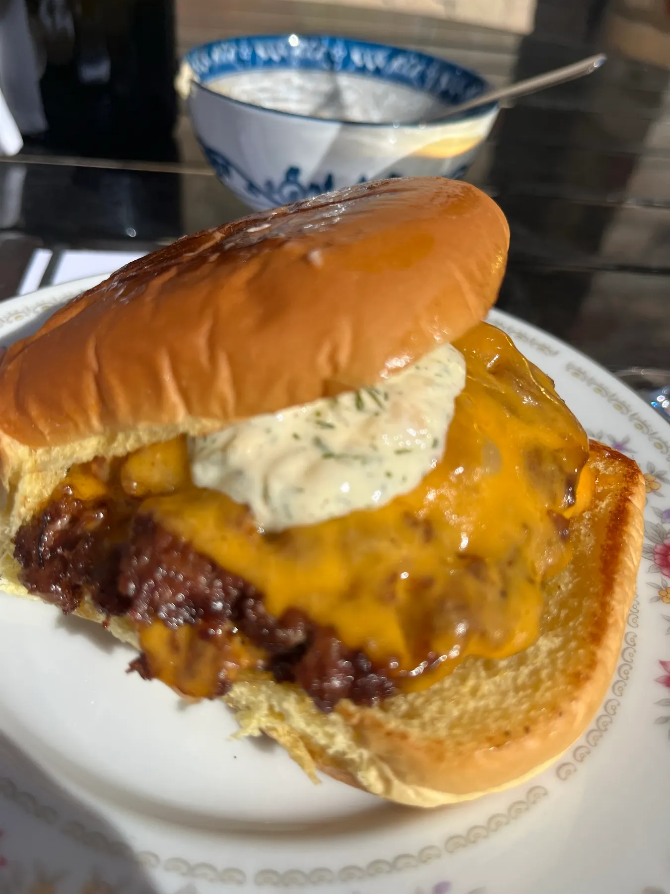 A burger served at Nonsuch Brewing