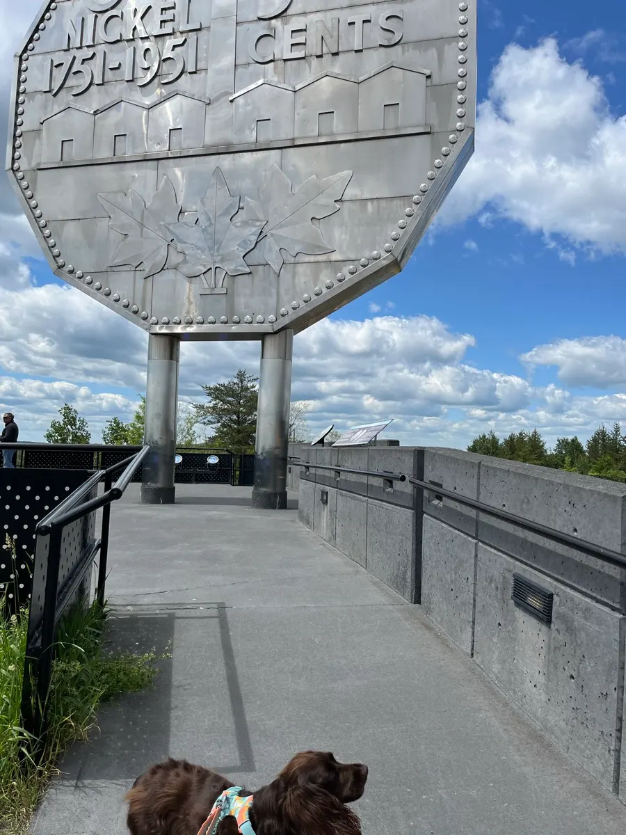 Tilly standing below the Big Nickel