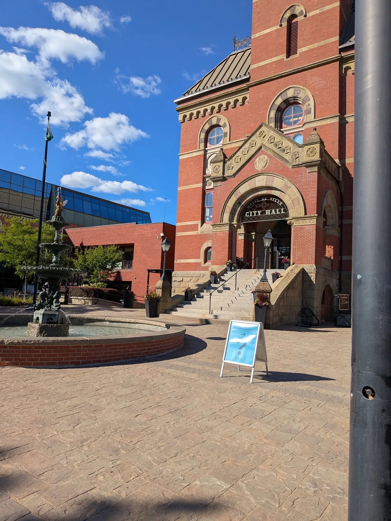 The red brick facade of Fredericton City Hall
