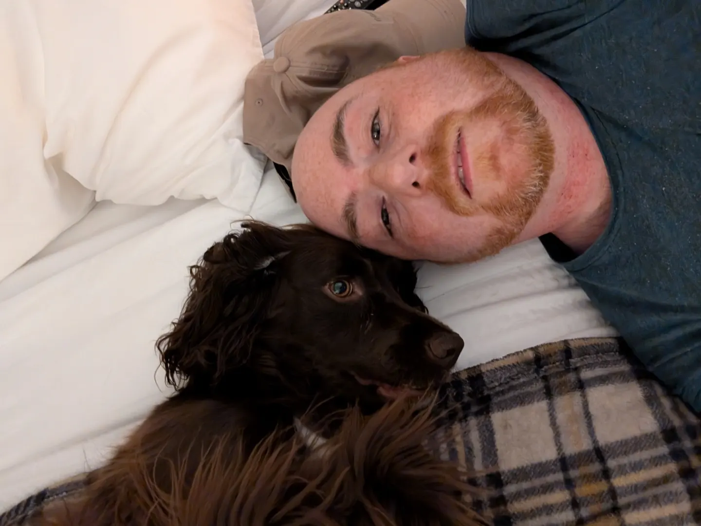 Shaun and Tilly relaxing in the Rodd Moncton room